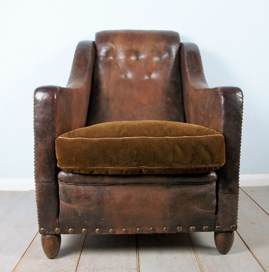 Leather 1930s Deco Club Chair